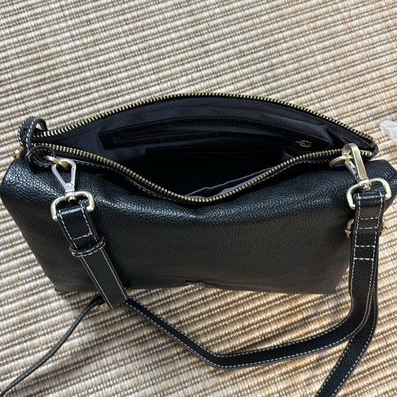 J Jill Do-It-All Crossbody Black Pebble Leather Purse - Picture 11 of 17